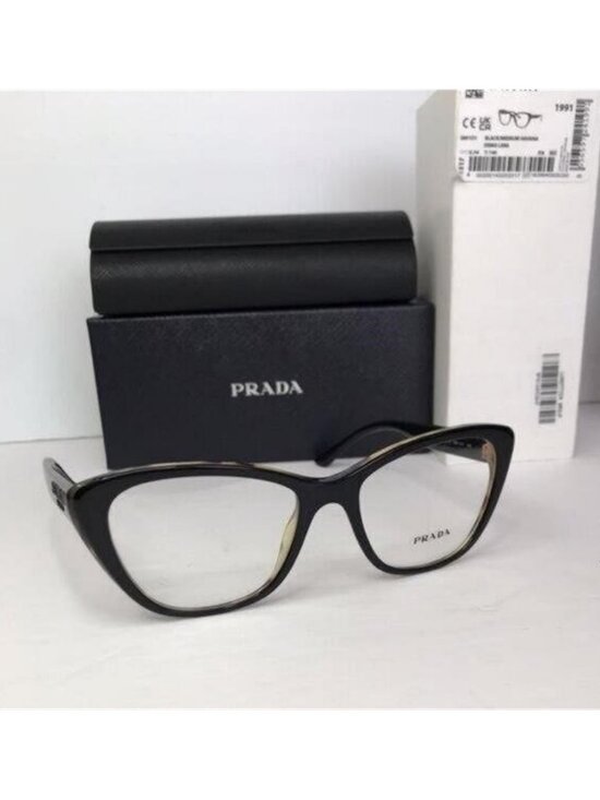 Authentic New PRADAPR 04WV black and medium havana
